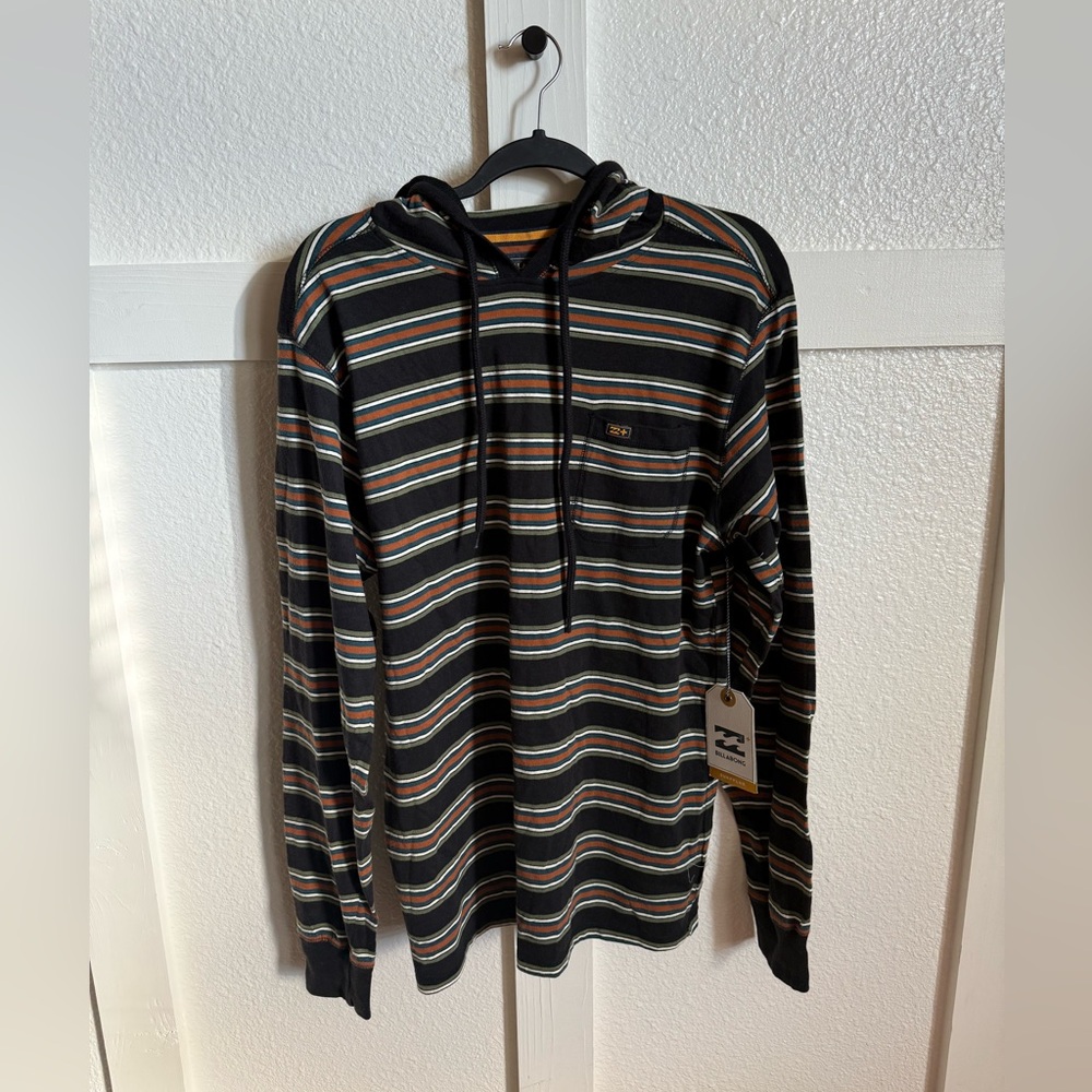 Billabong Men’s Striped Hoodie long sleeve | Size XL | Black